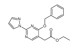 ethyl 2-(4-(benzyloxy)-2-(1H-pyrazol-1-yl)pyrimidin-5-yl)acetate结构式