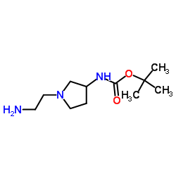 2-Methyl-2-propanyl [1-(2-aminoethyl)-3-pyrrolidinyl]carbamate结构式