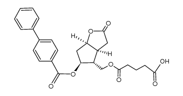 [3aS(3aα,4α,5β,6aα)]-(+)-[5-(1,1'-biphenyl-4-carbonyloxy)hexahydro-2H-cyclopenta[b]furan-2-on-4-yl]methyl hydrogen pentanedioate结构式