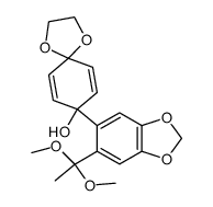 8-[6-(1,1-Dimethoxy-ethyl)-benzo[1,3]dioxol-5-yl]-1,4-dioxa-spiro[4.5]deca-6,9-dien-8-ol结构式