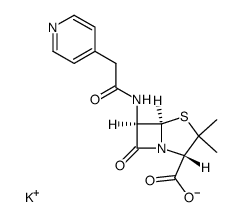 6β-(2-pyridin-4-yl-acetylamino)-penicillanic acid, potassium salt结构式