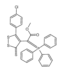 methyl 2-(5-(4-chlorophenyl)-3-thioxo-3H-1,2-dithiol-4-yl)-2-(triphenyl-5-phosphanylidene)acetate Structure