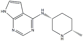 N-((3R,6S)-6-methylpiperidin-3-yl)-7H-pyrrolo[2,3-d]pyrimidin-4-amine结构式