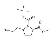 1-(tert-butyl) 2-methyl (2S)-5-(2-hydroxyethyl)pyrrolidine-1,2-dicarboxylate Structure