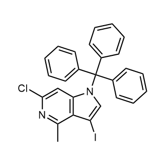 6-氯-3-碘-4-甲基-1-三苯甲基-1H-吡咯并[3,2-c]吡啶结构式