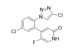 4-(5-chloro-2-(4-chloro-1H-1,2,3-triazol-1-yl)phenyl)-5-fluoropyridin-2(1H)-one Structure