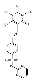 Benzenesulfonamide,4-[2-(6-amino-1,2,3,4-tetrahydro-1,3-dimethyl-2,4-dioxo-5-pyrimidinyl)diazenyl]-N-2-pyrimidinyl- Structure