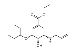 ethyl (3R,4S,5R)-5-N-allyllamino-3-(1-ethylpropoxy)-4-hydroxy-1-cyclohexene-1-carboxylate Structure