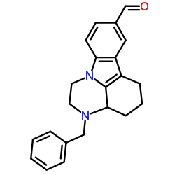 3-Benzyl-2,3,3a,4,5,6-hexahydro-1H-pyrazino[3,2,1-jk]carbazole-8-carbaldehyde结构式