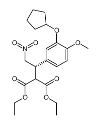 diethyl (S)-2-(1-(3-(cyclopentyloxy)-4-methoxyphenyl)-2-nitroethyl)malonate Structure