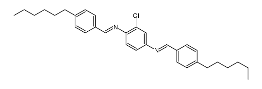 N-[3-chloro-4-[(4-hexylphenyl)methylideneamino]phenyl]-1-(4-hexylphenyl)methanimine Structure