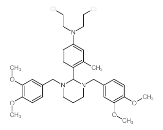 Benzenamine,4-[1,3-bis[(3,4-dimethoxyphenyl)methyl]hexahydro-2-pyrimidinyl]-N,N-bis(2-chloroethyl)-3-methyl- Structure