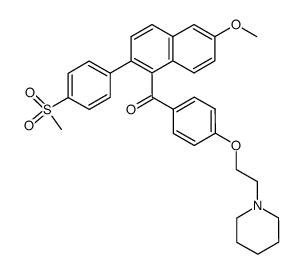 [2-(4-methanesulfonylphenyl)-6-methoxynaphthalen-1-yl]-[4-(2-piperidin-1-ylethoxy)phenyl]methanone结构式