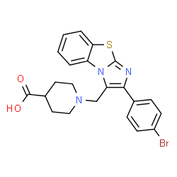 1-[2-(4-BROMOPHENYL)BENZO[D]IMIDAZO[2,1-B]THIAZOL-3-YLMETHYL]PIPERIDINE-4-CARBOXYLICACID Structure