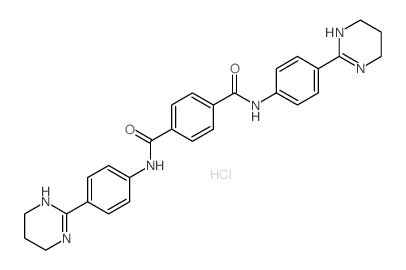 1, 4-Benzenedicarboxamide, N,N-bis[4- (1,4,5, 6-tetrahydro-2-pyrimidinyl)phenyl]-, dihydrochloride结构式