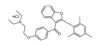 p-(2-(Diethylamino)ethoxy)phenyl 2-mesityl-3-benzofuranyl ketone hydro chloride Structure