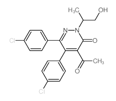 4-acetyl-5,6-bis(4-chlorophenyl)-2-(1-hydroxypropan-2-yl)pyridazin-3-one结构式