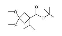 tert-butyl 1-isopropyl-3,3-dimethoxycyclobutane-1-carboxylate Structure