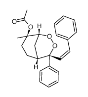 (1R,4R,5R,8R)-8-methyl-4-phenyl-4-((Z)-styryl)-2,3-dioxabicyclo[3.3.1]nonan-8-yl acetate结构式