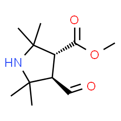 3-Pyrrolidinecarboxylicacid,4-formyl-2,2,5,5-tetramethyl-,methylester,(3R,4R)-rel-(9CI) structure