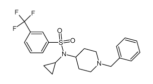 N-(1-benzylpiperidin-4-yl)-N-cyclopropyl-3-trifluoromethyl-benzenesulfonamide结构式