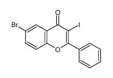 6-Bromo-3-iodo-2-phenyl-4H-chromen-4-one结构式