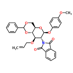 4-METHOXYPHENYL 3-O-ALLYL-4,6-O-BENZYLIDENE-2-DEOXY-2-PHTHALIMIDO-BETA-D-GLUCOPYRANOSIDE Structure