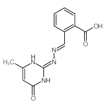 Benzoic acid,2-[[2-(1,6-dihydro-4-methyl-6-oxo-2-pyrimidinyl)hydrazinylidene]methyl]- structure