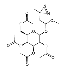 3-azi-1-methoxybutyl 2,3,4,6-tetra-O-acetyl-β-D-galactopyranoside结构式