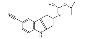 (7-氰基-1,2,3,4-四氢环戊并[b]吲哚-2-基)氨基甲酸叔丁酯结构式