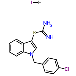 1-(4-Chlorobenzyl)-1H-indol-3-yl carbamimidothioate hydroiodide (1:1)结构式