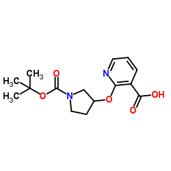 2-(1-tert-Butoxycarbonyl-pyrrolidin-3-yloxy)-nicotinic acid structure