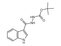 1,1-dimethylethyl 2-(1H-indol-3-ylcarbonyl)hydrazinecarboxylate结构式