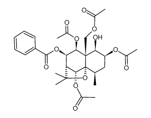 1β-hydroxy-2β,6α,9β,15-tetraacetoxy-8β-benzoyloxy-β-dihydroagarofuran结构式