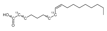 Elaidic acid-1,2,3,7,8-13C5结构式