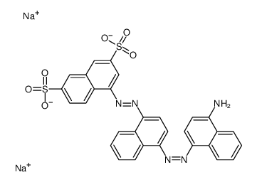 2,7-Naphthalenedisulfonic acid, 4-[[4-[(4-amino-1-naphthalenyl) azo]-1-naphthalenyl]azo]-, disodium salt结构式