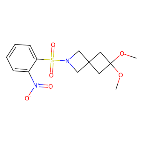 6,6-dimethoxy-2-(2-nitrophenyl)sulfonyl-2-azaspiro[3.3]heptane结构式