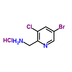 1-(5-Bromo-3-chloro-2-pyridinyl)methanamine hydrochloride (1:1) structure