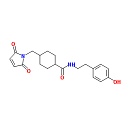 4-[(2,5-Dioxo-2,5-dihydro-1H-pyrrol-1-yl)methyl]-N-[2-(4-hydroxyphenyl)ethyl]cyclohexanecarboxamide结构式