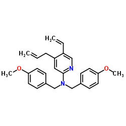 (4-allyl-5-vinyl-pyridin-2-yl)-bis-(4-methoxy-benzyl)-amine结构式