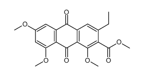 methyl 3-ethyl-1,6,8-trimethoxy-9,10-dioxoanthracene-2-carboxylate结构式