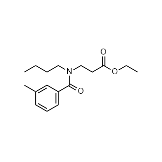 Ethyl 3-(N-butyl-3-methylbenzamido)propanoate structure