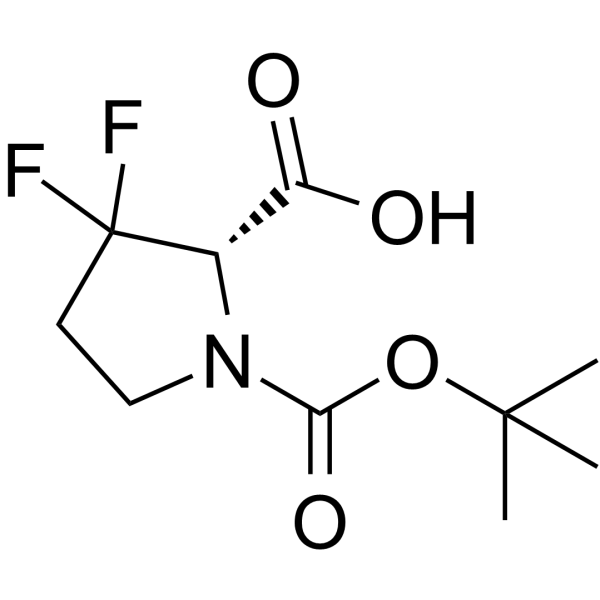1-Boc-3,3-difluoro-D-proline结构式