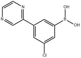 3-(Pyrazin-2-yl)-5-chlorophenylboronic acid Structure