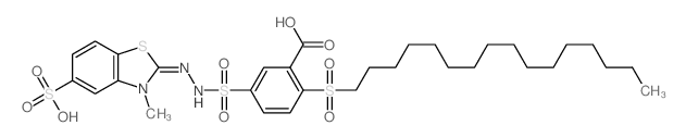 2-hexadecylsulfonyl-5-[[(3-methyl-5-sulfo-benzothiazol-2-ylidene)amino]sulfamoyl]benzoic acid Structure