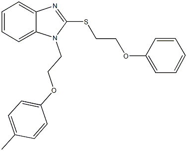 2-((2-phenoxyethyl)thio)-1-(2-(p-tolyloxy)ethyl)-1H-benzo[d]imidazole structure