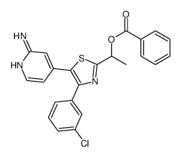 1-[5-(2-aminopyridin-4-yl)-4-(3-chlorophenyl)-1,3-thiazol-2-yl]ethyl benzoate Structure