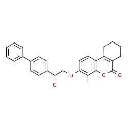 4-methyl-3-[2-oxo-2-(4-phenylphenyl)ethoxy]-7,8,9,10-tetrahydrobenzo[c]chromen-6-one Structure