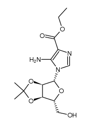 N1-(2',3'-O-isopropylidene-β-D-ribofuranosyl)-4-ethoxycarbonyl-5-aminoimidazole结构式