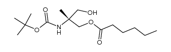 (2R)-tert-butoxycarbonylamino-3-n-hexanoyloxy-2-methyl-1-propanol结构式